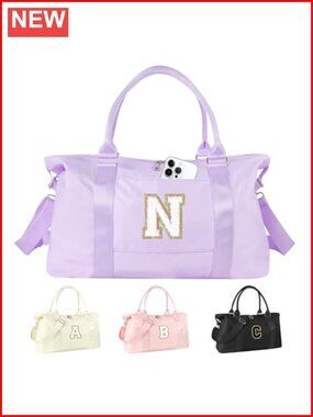 Personalized Initial Duffel Bag - Gym Travel Weekender Carry On